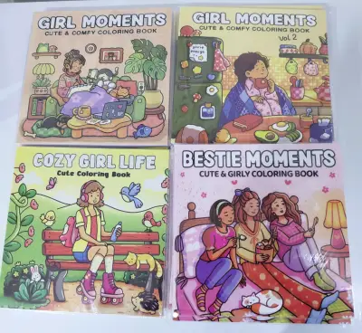Pack 4 libros Colorear Cute Girl Moments - miniatura 1
