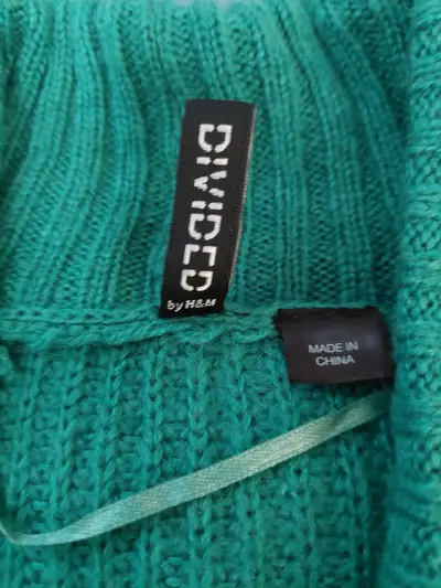 Cardigan verde de punto con cinturón H&M - miniatura 3