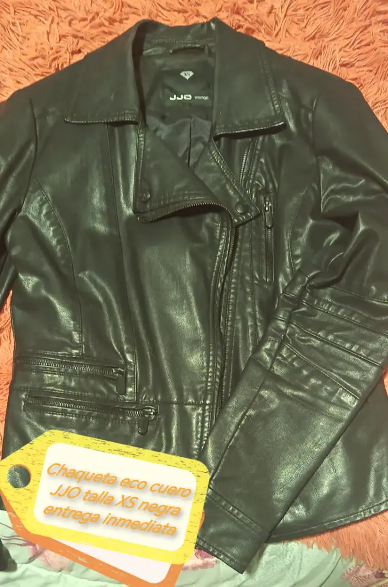 Chaqueta de eco cuero negra JJO talla XS