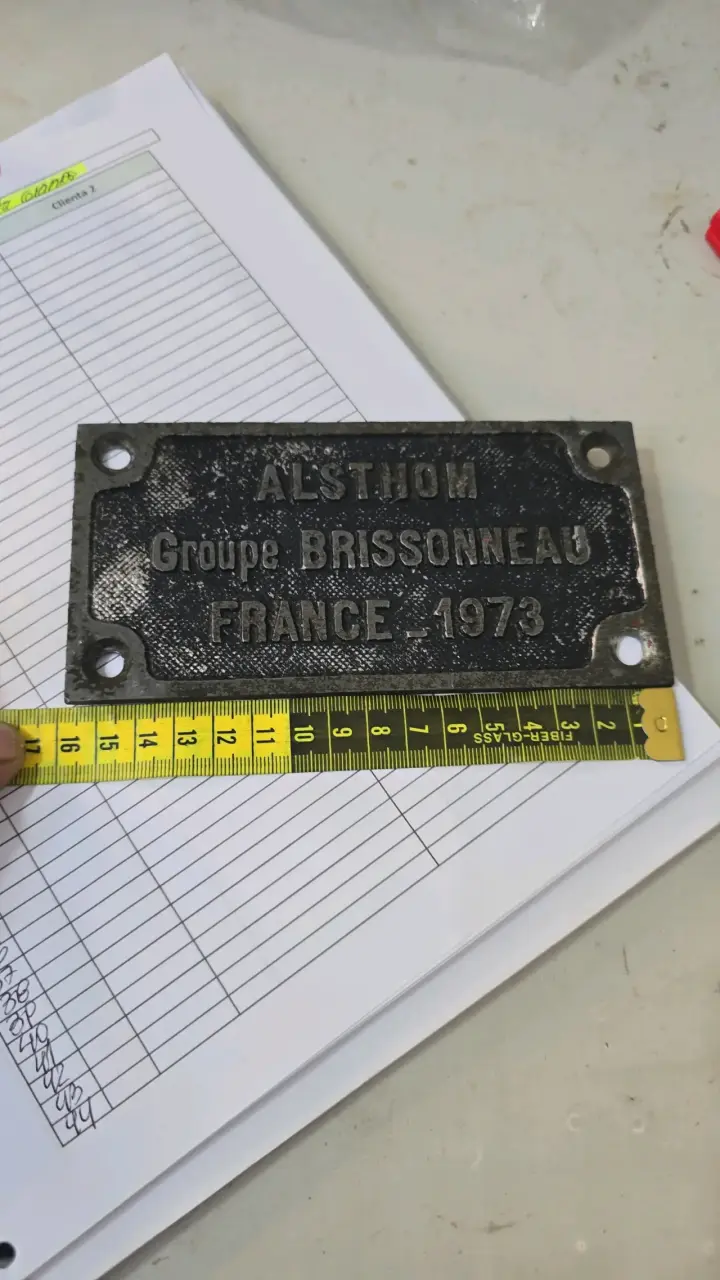 Placa Metálica Alsthom 1973 Vintage - 2