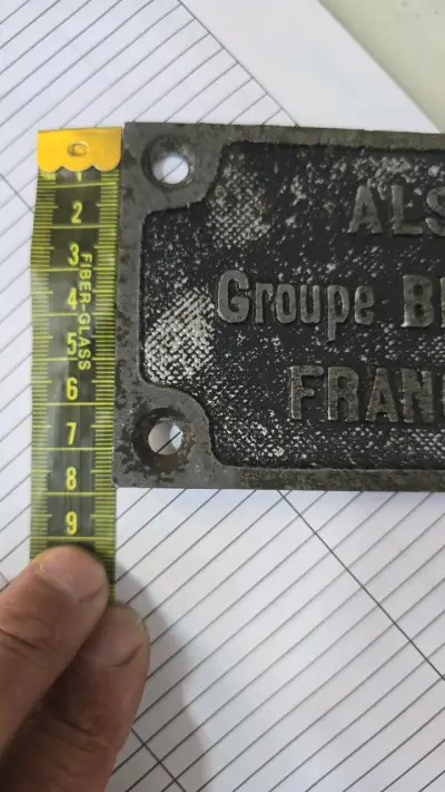 Placa Metálica Alsthom 1973 Vintage - miniatura 3