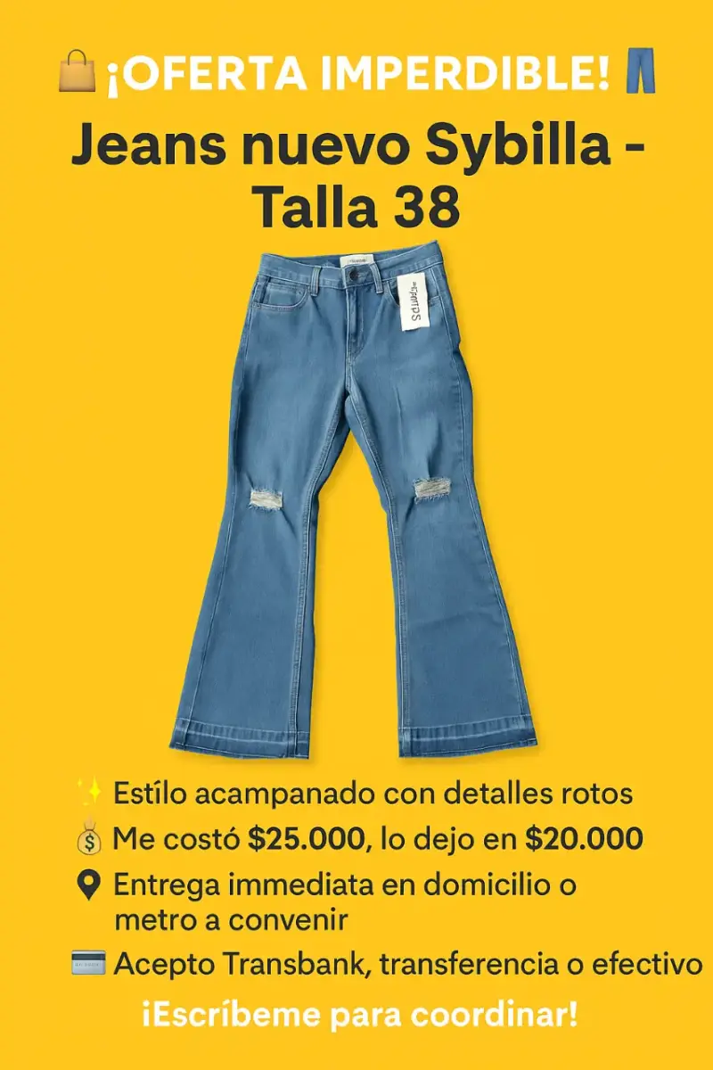 Jeans acampanados Sybilla talla 38 nuevos