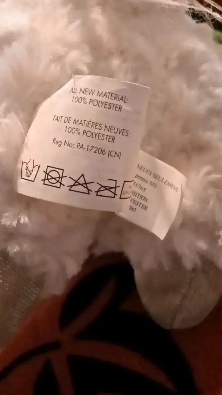 Peluche de alpaca blanca con lazo rosa - 6