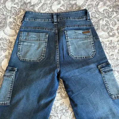 Jeans cargo azul para mujer Wados - miniatura 2