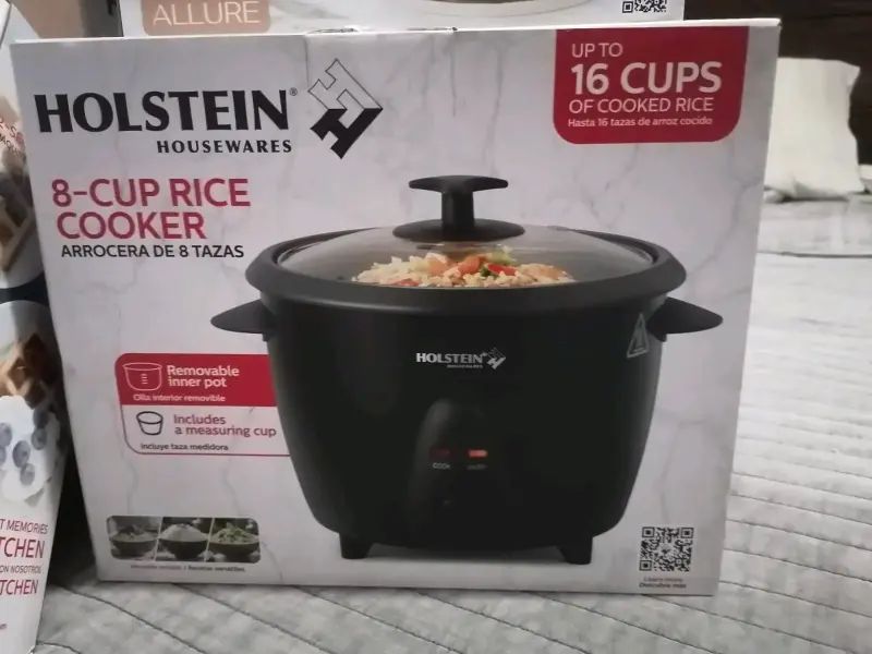 Arrocera Holstein de 8 Tazas Negra
