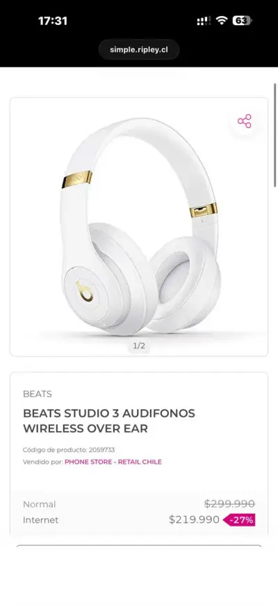 Audífonos Beats Studio 3 Inalámbricos - miniatura 4