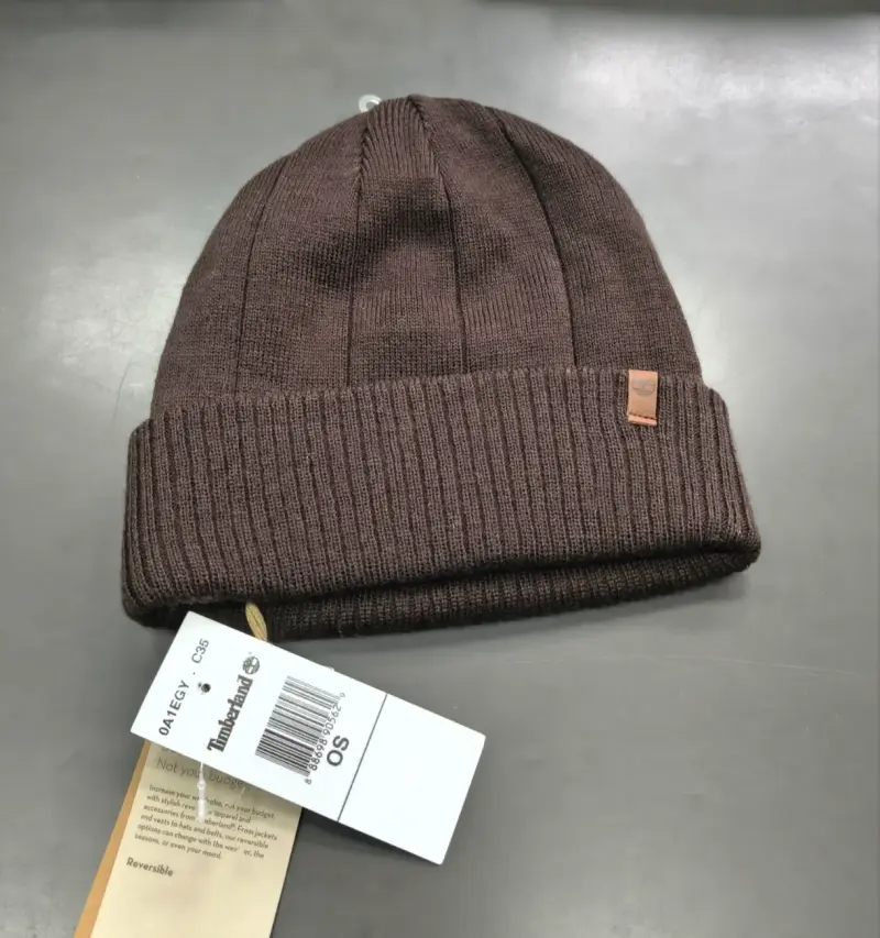Gorro de lana marrón Timberland reversible