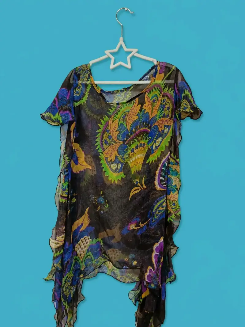 Blusa transparente estampada Alma Mia Atelier - 1