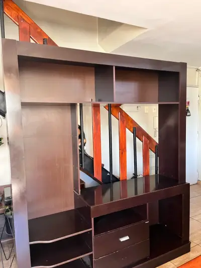 Mueble de Entretenimiento de Madera Oscura - miniatura 4