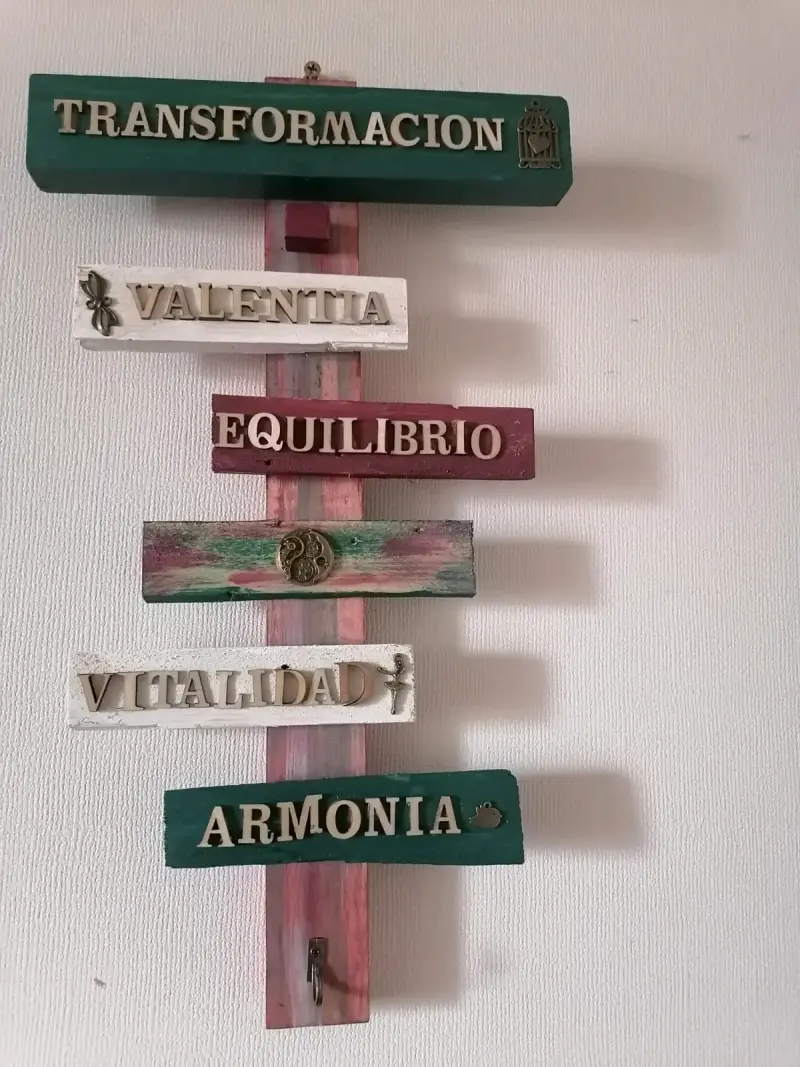 Decoración de pared con palabras inspiradoras