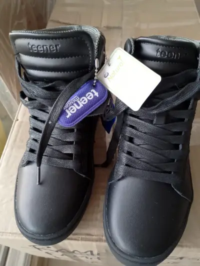 Zapatillas negras de cuero Teener con mem - miniatura 3