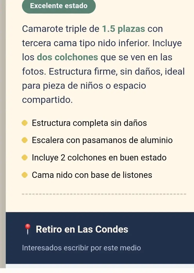 Camarote triple con colchones Decocasa - 6