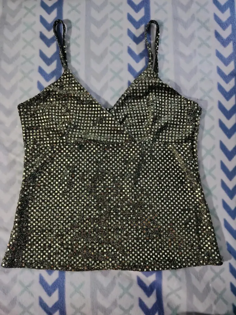 Top de lentejuelas doradas para fiesta - 1