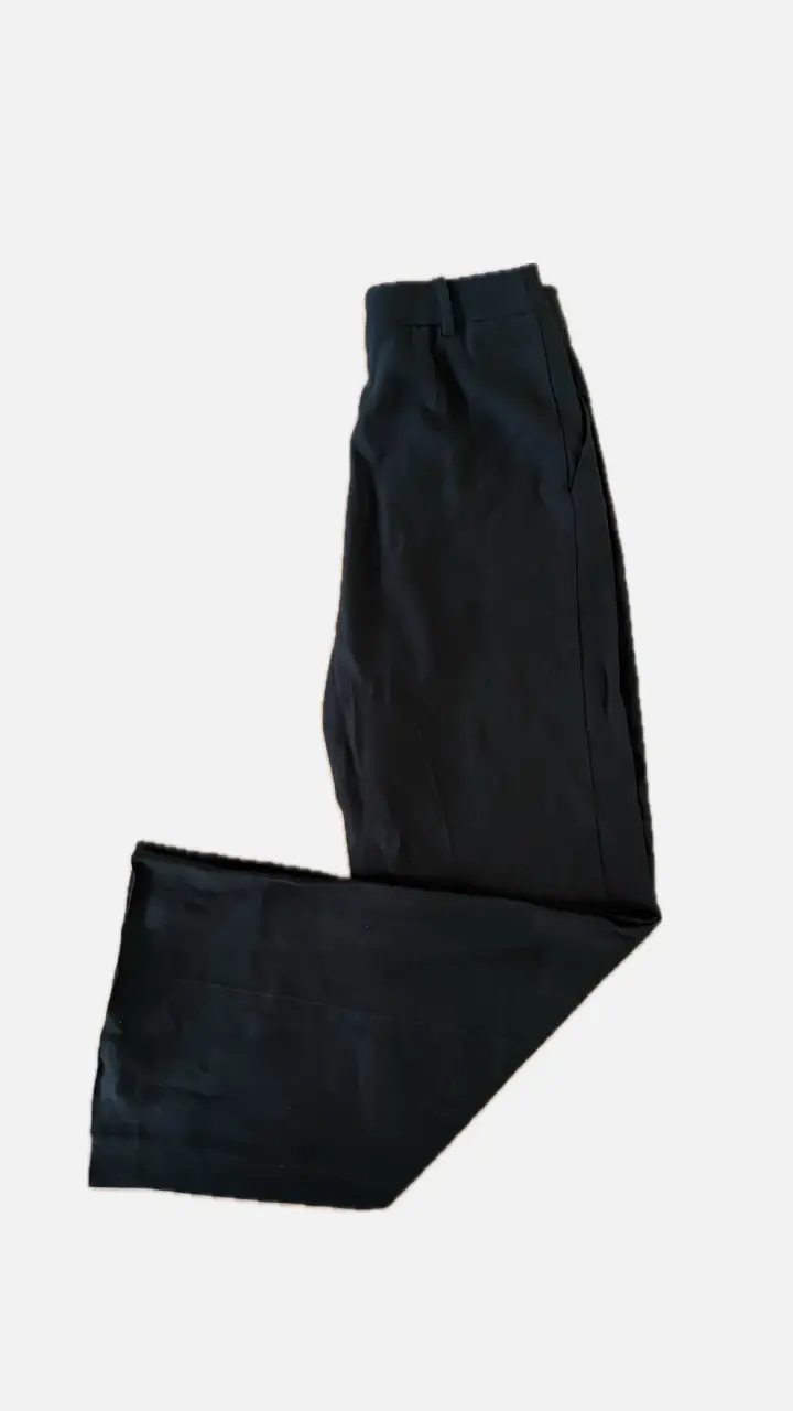 Pantalón sastre ancho negro elegante - 4