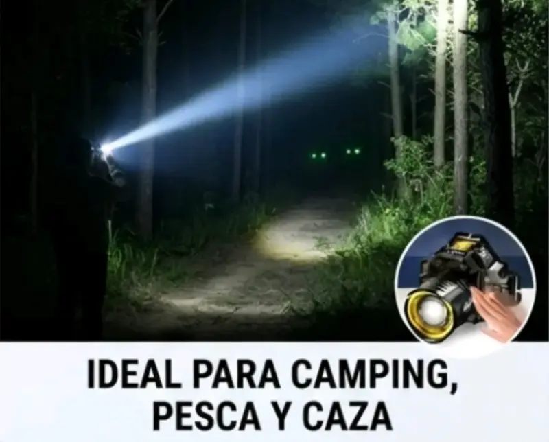 Linterna con Zoom caza nocturna, pesca, todo uso - 2
