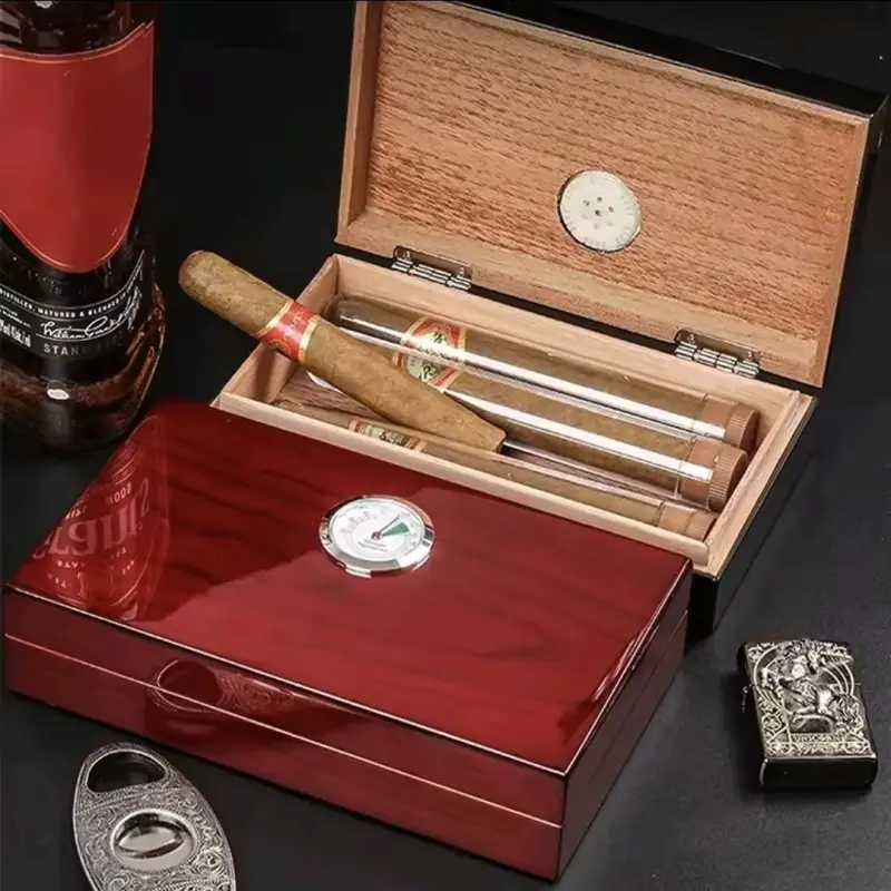 Humidor de madera para puros con higrómetro - 3