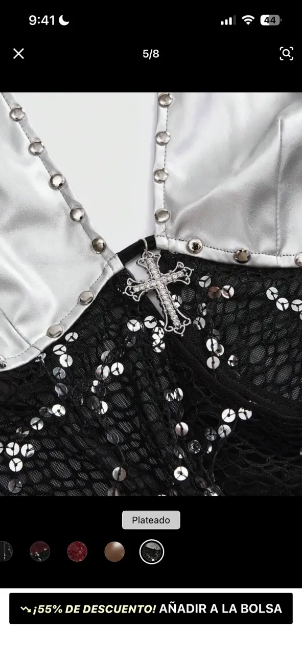 Conjunto SHEIN de lentejuelas plateado y negro - 3