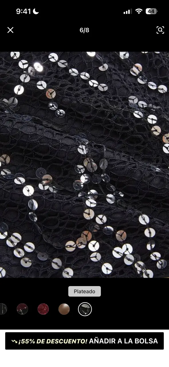 Conjunto SHEIN de lentejuelas plateado y negro - 4