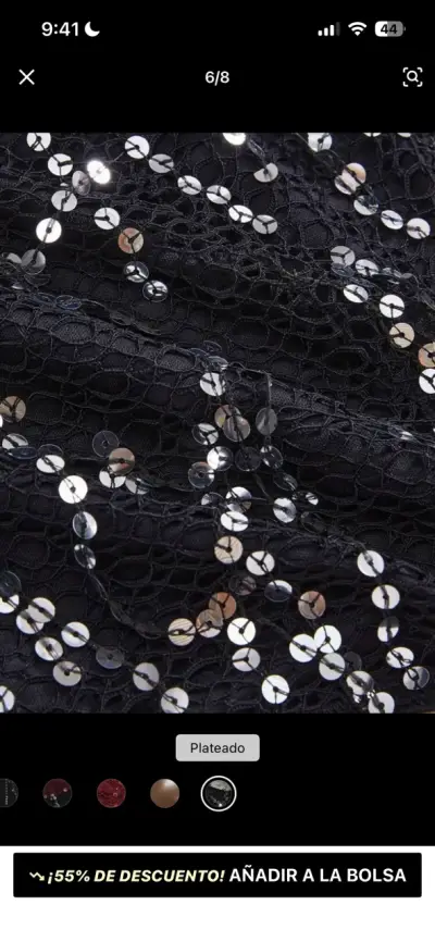 Conjunto SHEIN de lentejuelas plateado y negro - miniatura 4
