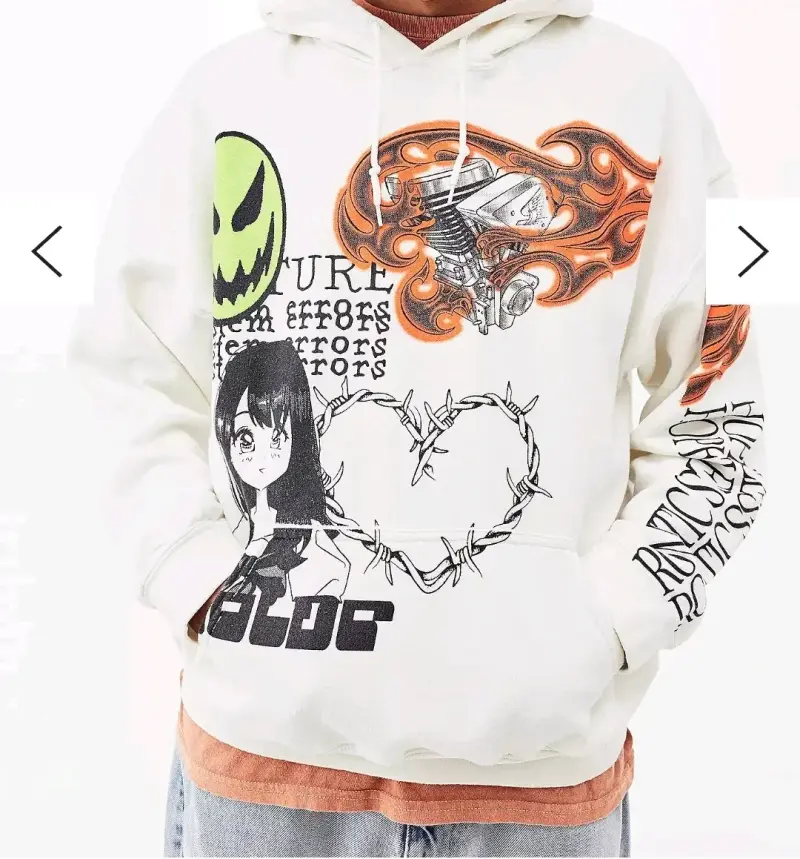 Polerón con diseño gráfico anime y motor - 1