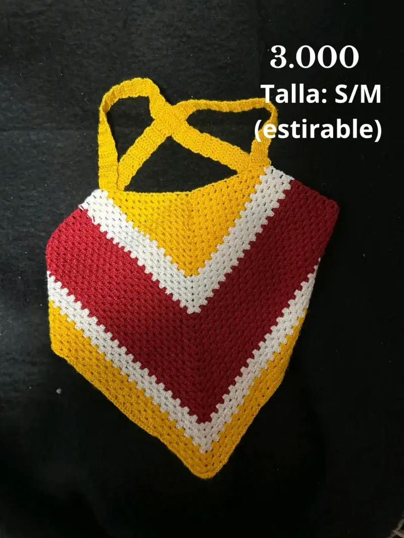 Bandana tejida a crochet multicolor