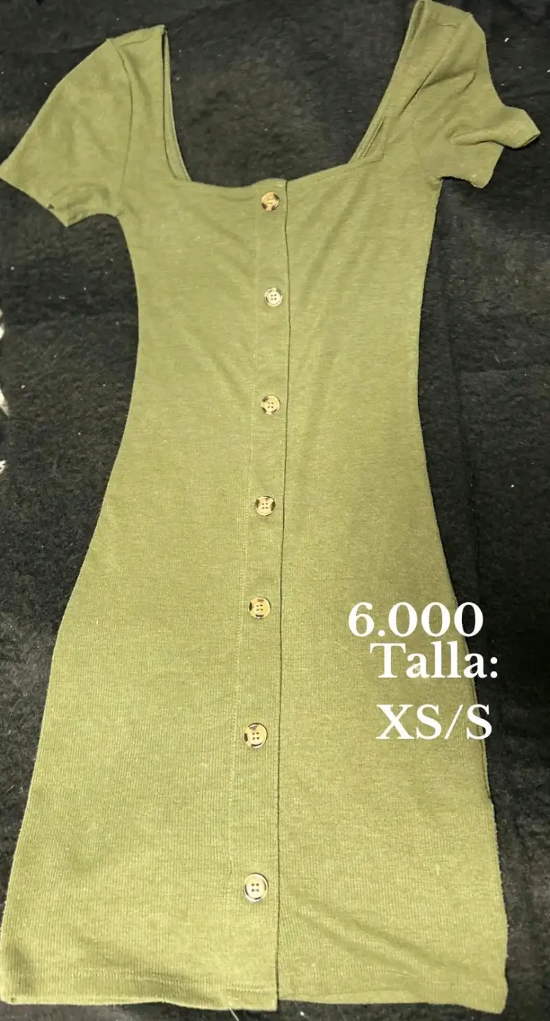 Vestido verde con botones talla XS/S
