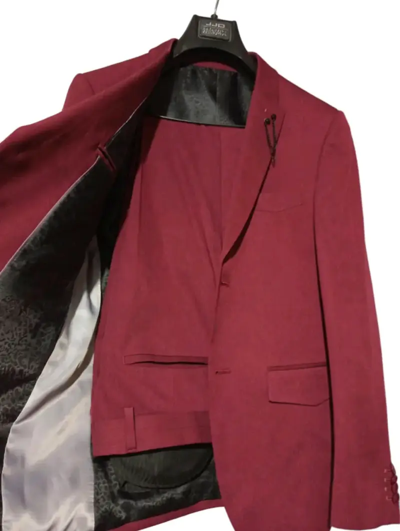 Traje formal rojo burdeo JJO para hombre - 1