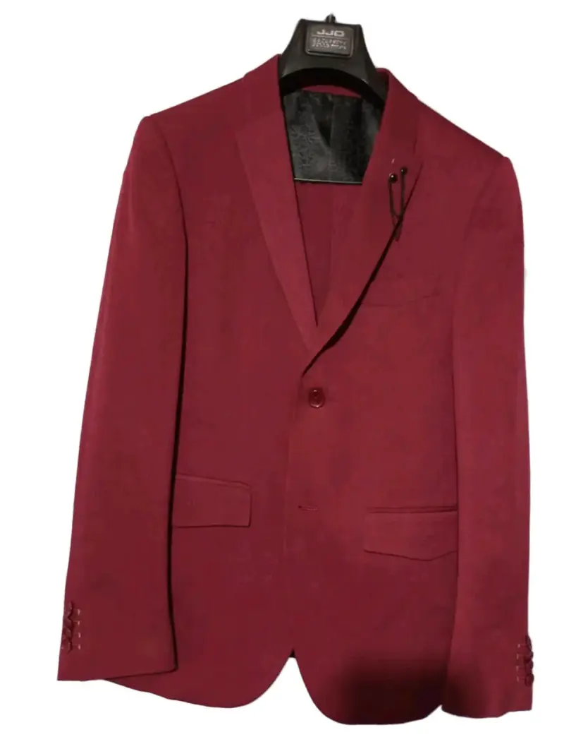 Traje formal rojo burdeo JJO para hombre - 2