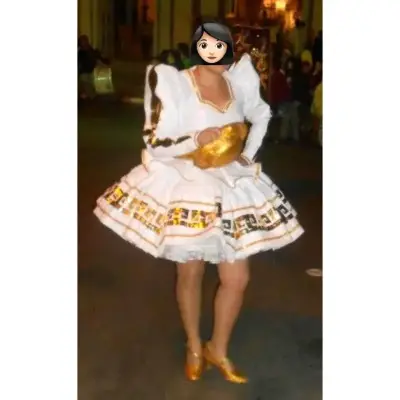 Traje Caporal Mujer Blanco y Dorado - miniatura 2