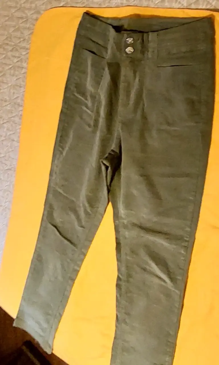 Conjunto de pantalón verde y chaleco beige - 3