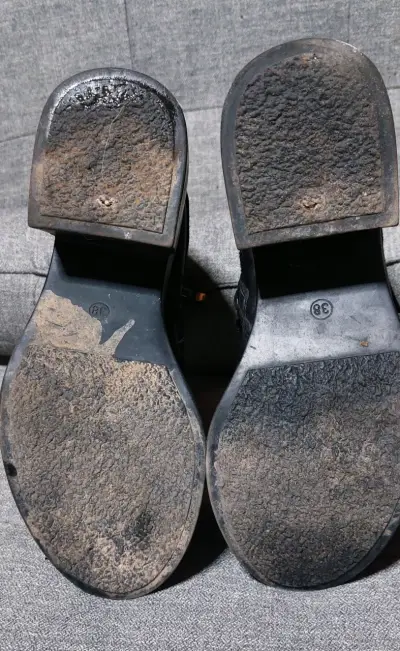 Botines de cuero negro con tacón para mujer - miniatura 4