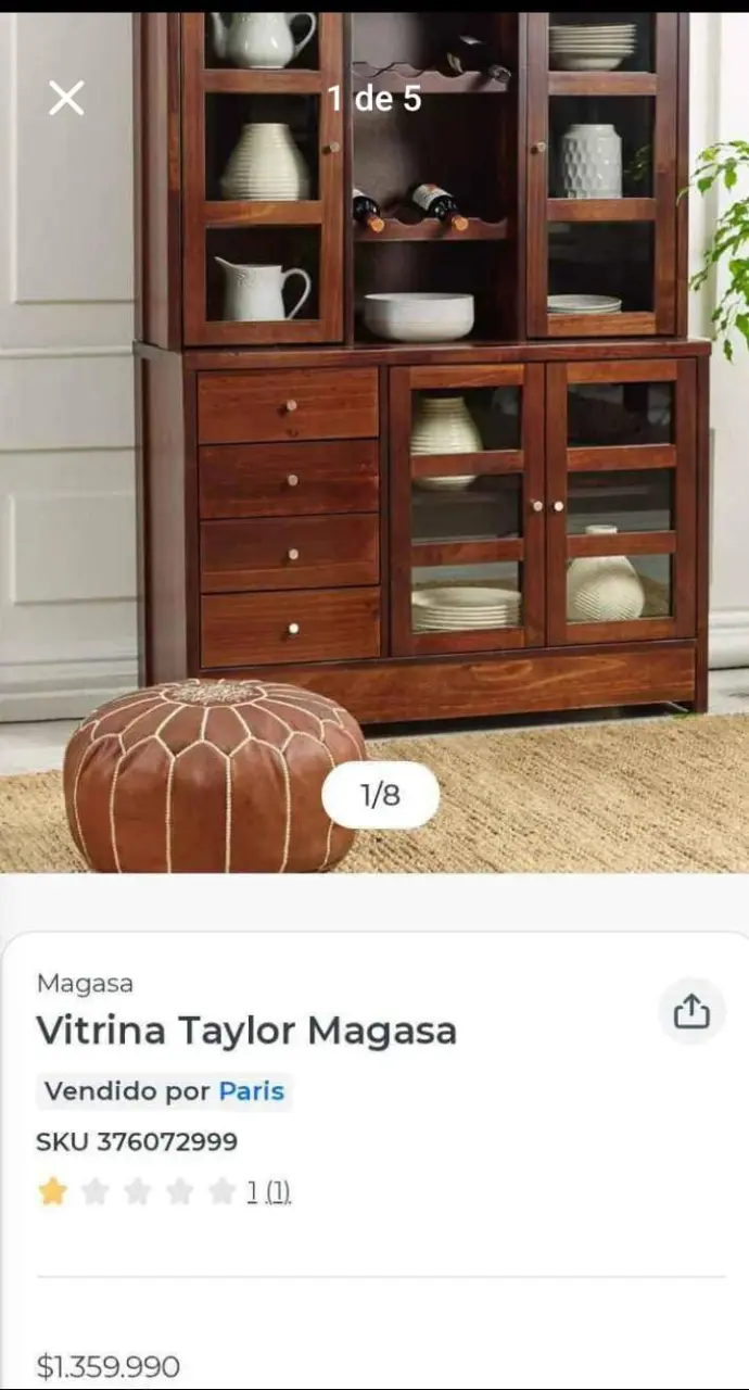 Vitrina Magefesa de madera con puertas de vidrio - 2