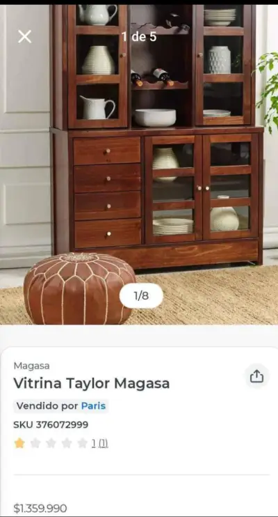 Vitrina Magefesa de madera con puertas de vidrio - miniatura 2
