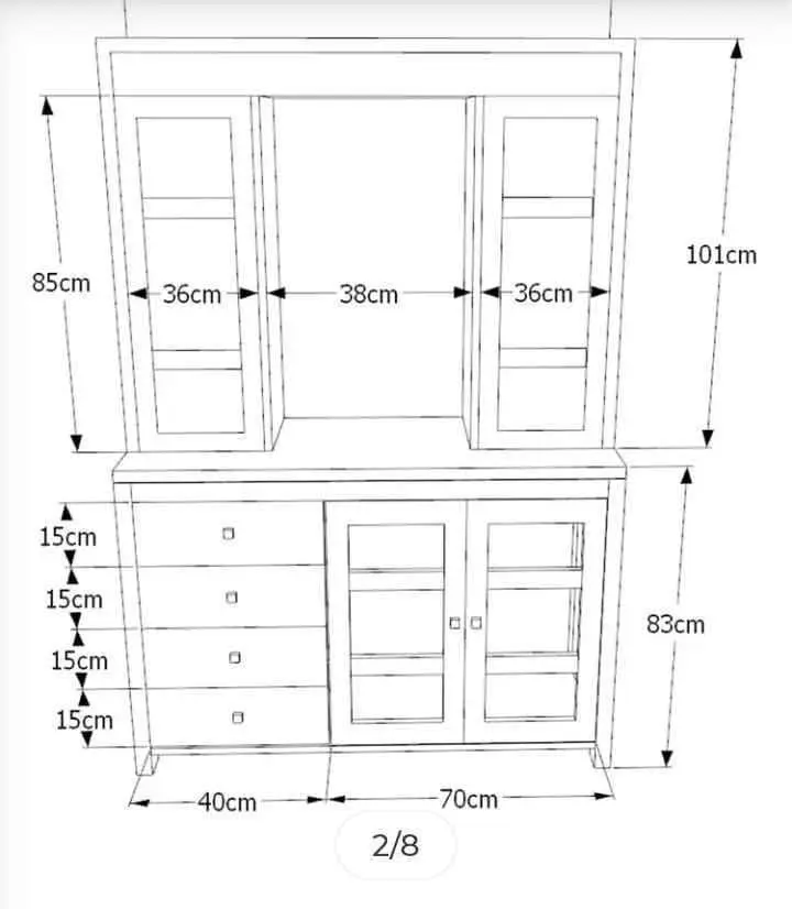 Vitrina Magefesa de madera con puertas de vidrio - 3