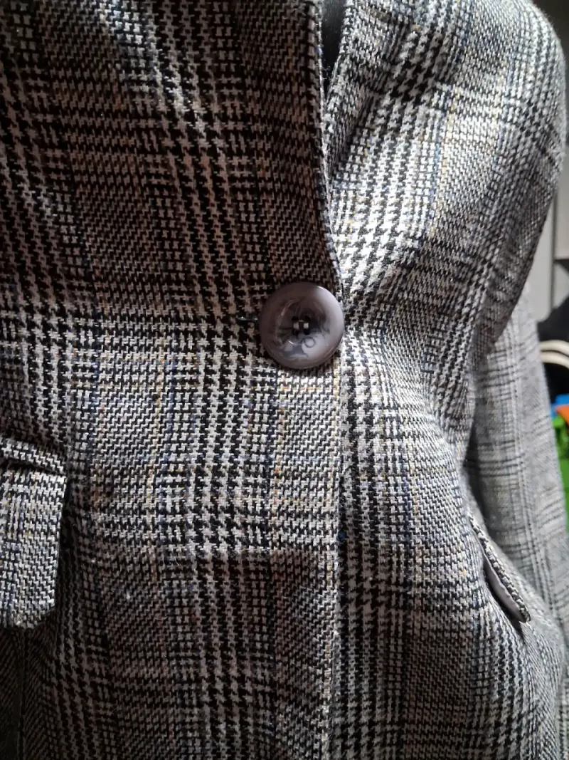 Chaqueta de cuadros estilo clásico para mujer - 4