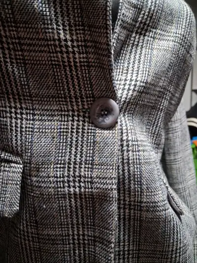 Chaqueta de cuadros estilo clásico para mujer - miniatura 4