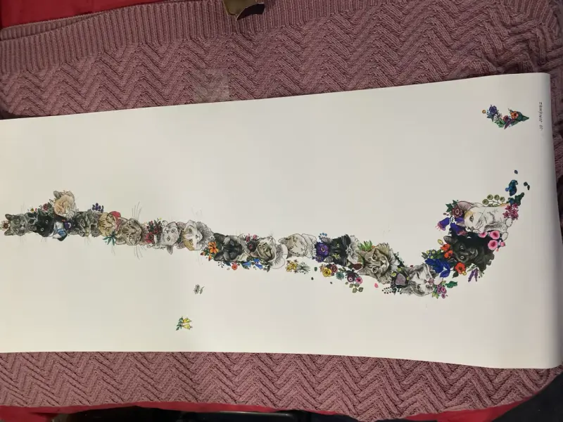 Mapa de gatos decorativo ilustrado Mappin Chile - 3