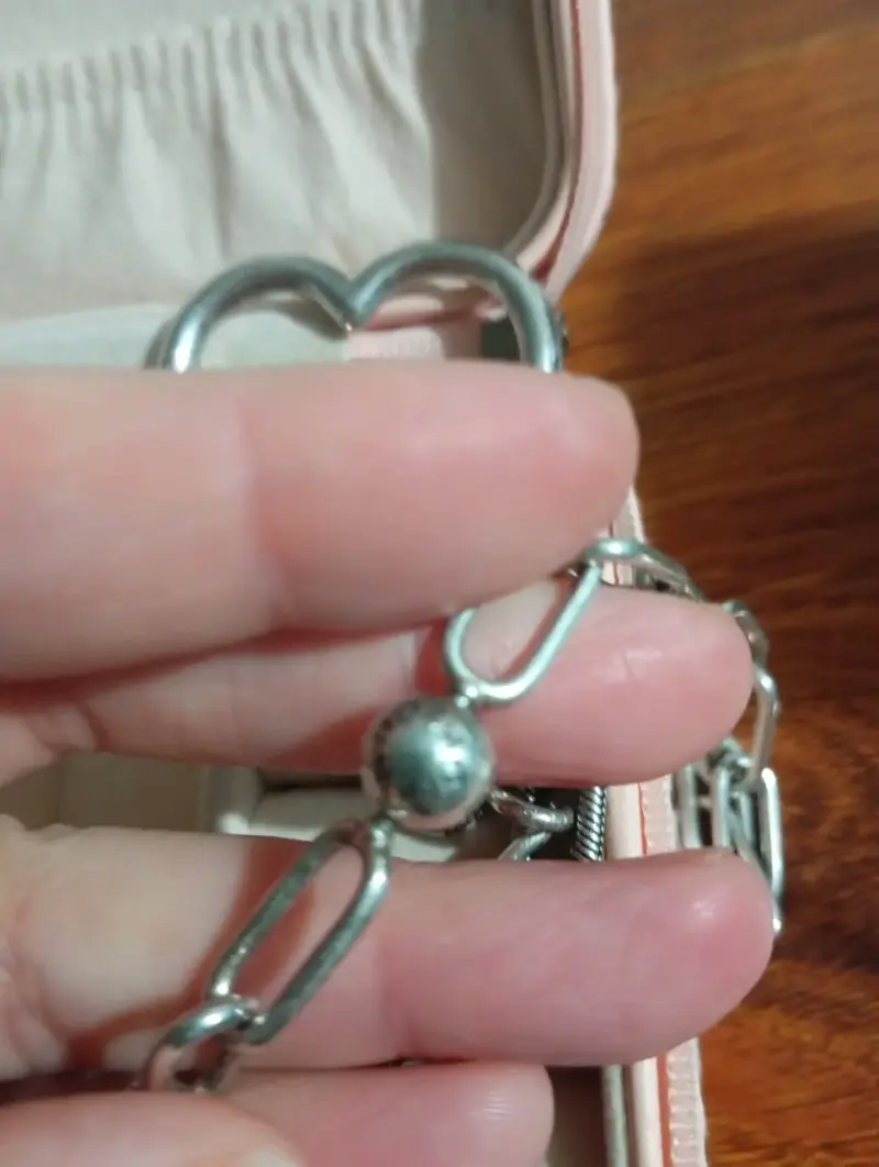 Collar de plata con dije de corazón Pandora - 2