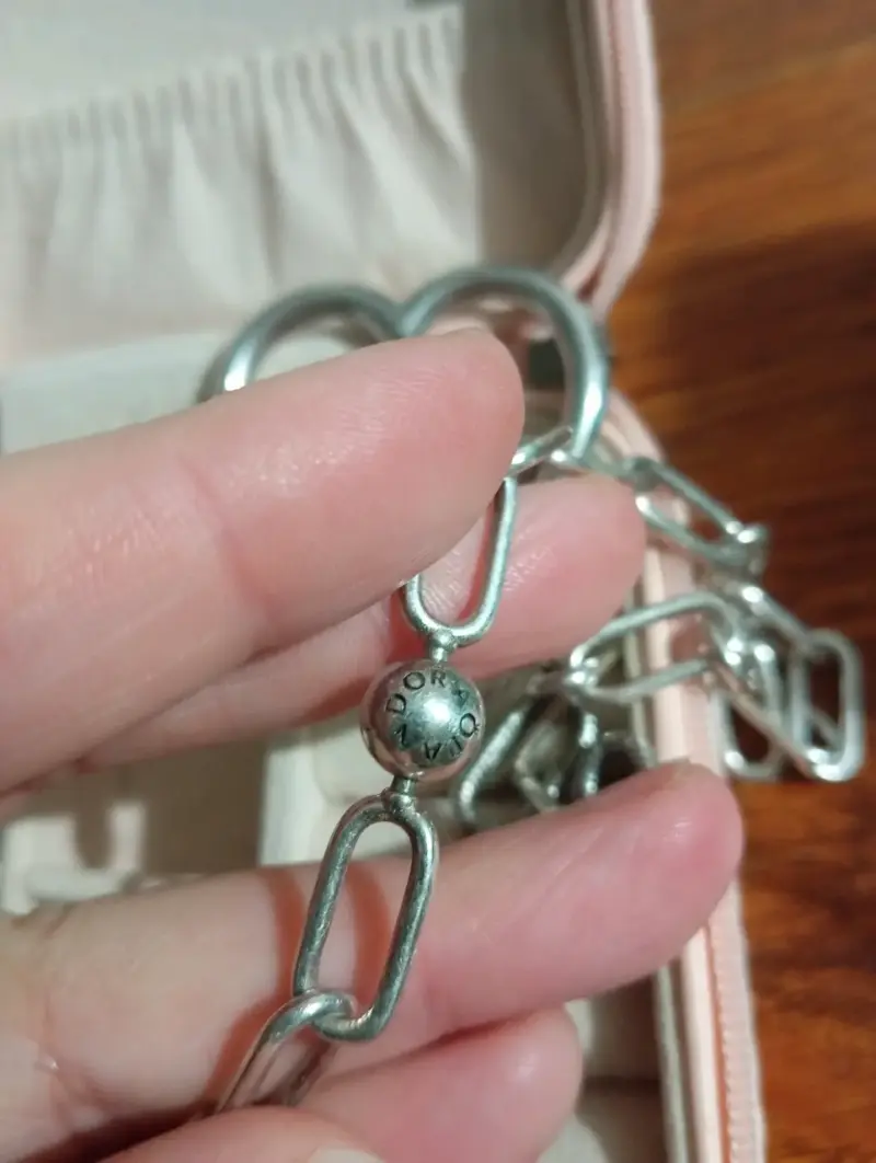 Collar de plata con dije de corazón Pandora - 3