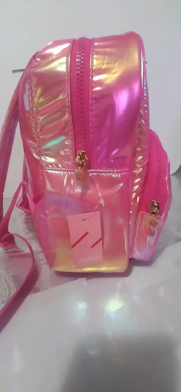 Set de mochilas y estuches rosados brillantes - 2