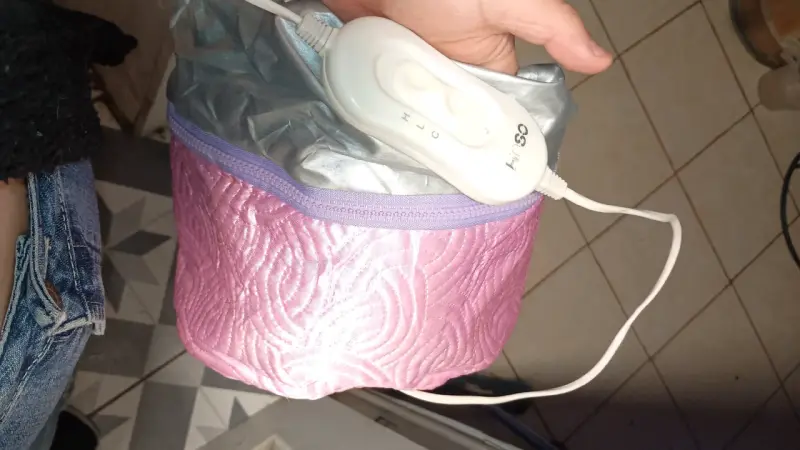 Gorro térmico para tratamiento capilar rosa - 2