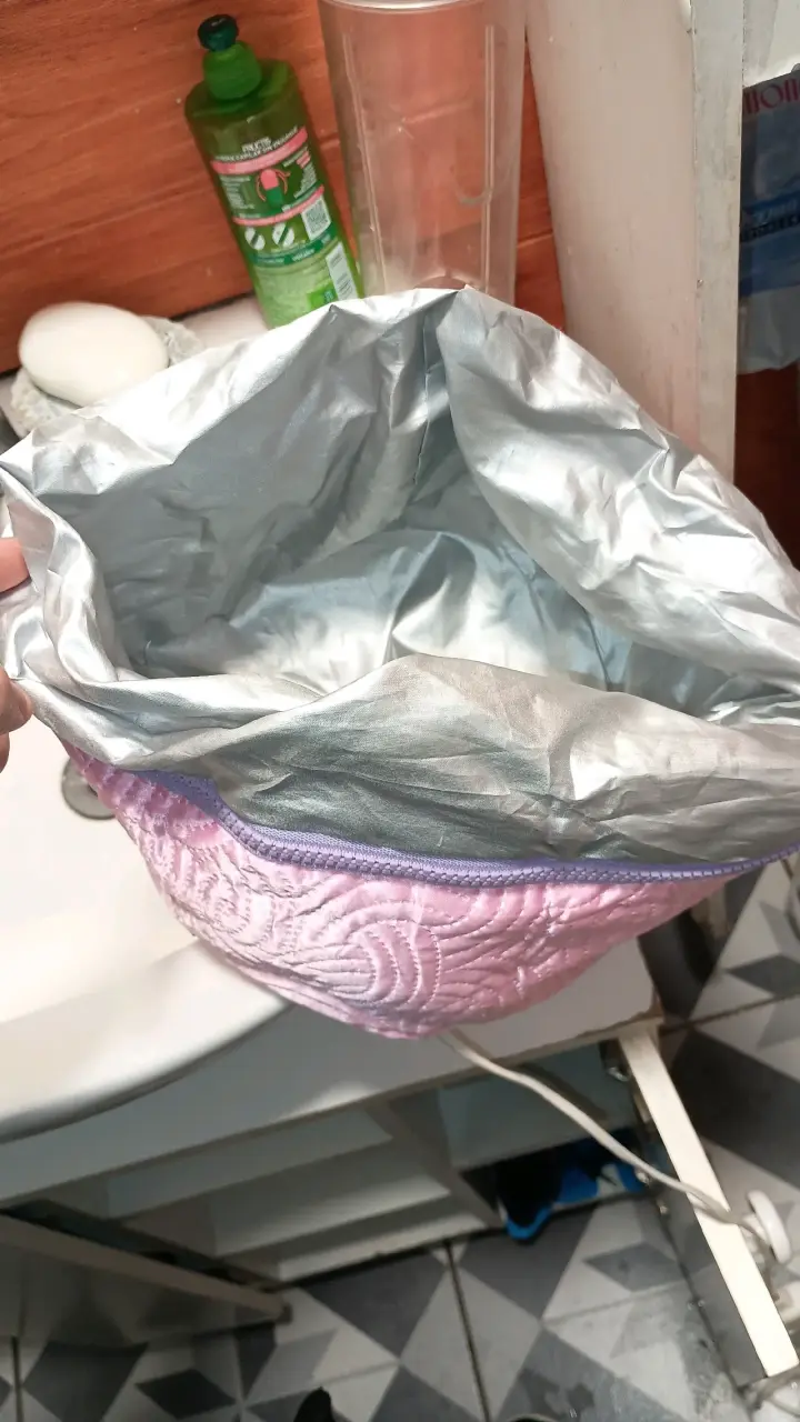 Gorro térmico para tratamiento capilar rosa - 3