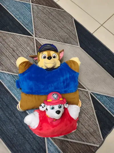 Cojines de peluche Paw Patrol Chase y Marshall - miniatura 1