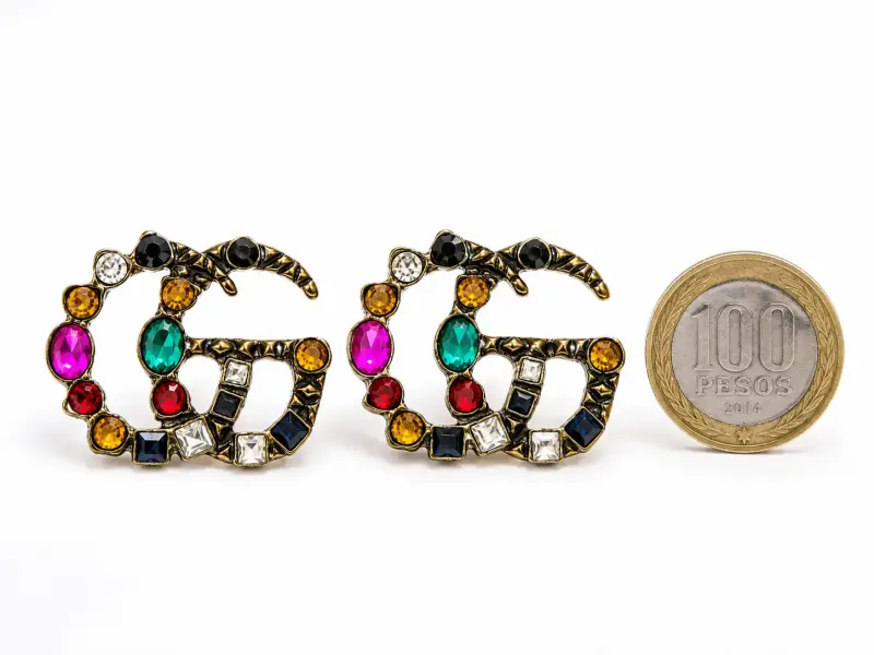 Aros Gucci GG con cristales multicolor - 2