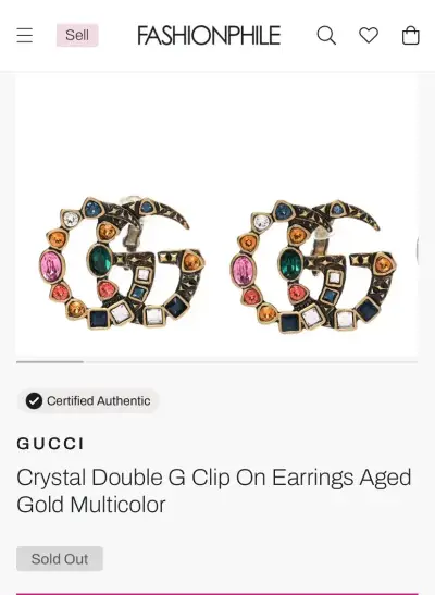 Aros Gucci GG con cristales multicolor - miniatura 3