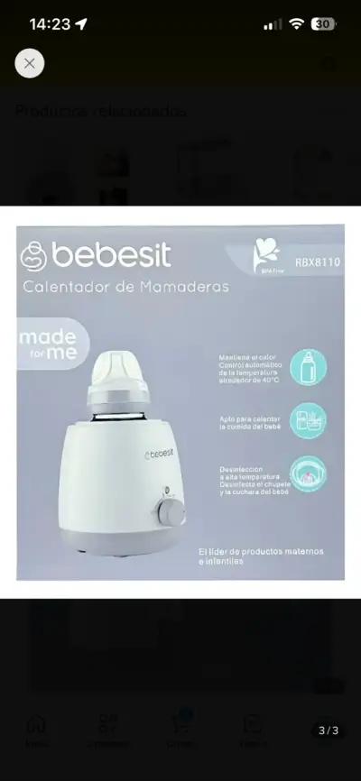 Calentador de Mamaderas Bebesit RBX8110 Blanco - miniatura 1