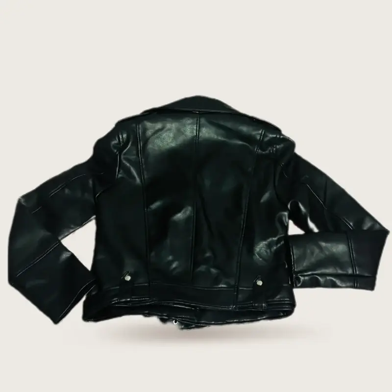 Chaqueta de cuero negra estilo biker para mujer - 3