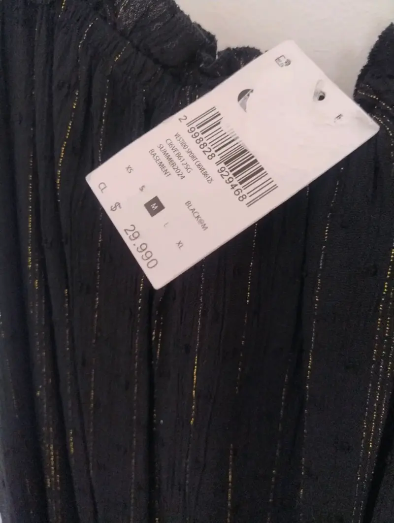 Vestido negro con tirantes Basement talla M - 4