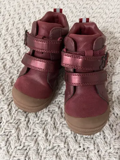 Botines de cuero burdeo Colloky para niña - miniatura 1