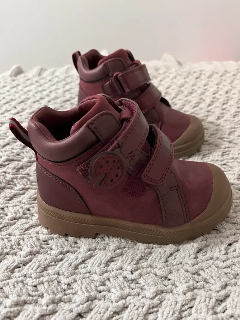 Botines de cuero burdeo Colloky para niña - 2